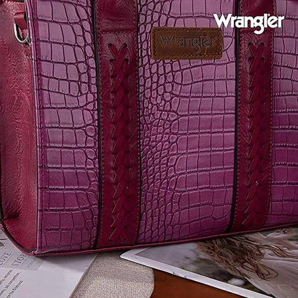 NWT Wrangler Medium Tote Bag Designer Satchel Handbag, Top-handle, Strap, Purple - Picture 7 of 7